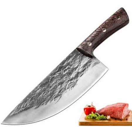 Великий кухонний кований ніж шеф-кухаря та м’ясника 19.8 см, для м’яса та овочів, широке лезо (LKFCBK-01)