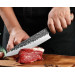 Кований шеф-ніж (Chef Knife) 19.5 см ручної роботи з ергономічною дерев'яною рукояттю та чохлом (FCKHWS-30)