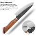 Кований шеф-ніж (Chef Knife) 19.5 см ручної роботи з ергономічною дерев'яною рукояттю та чохлом (FCKHWS-30)