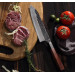 Кухарський ніж Сантоку (Santoku) 18 см японський кований ніж ручної роботи з 3-шарової сталі з чохлом (SKS-41)